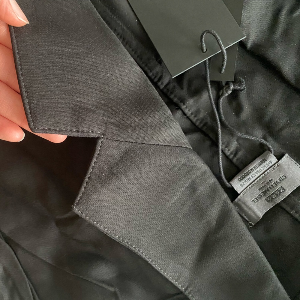 ZARA STEVEN MEISEL Shirt Dress Lightweight Coat Trench Jacket Black Size XS NWT - Picture 14 of 16